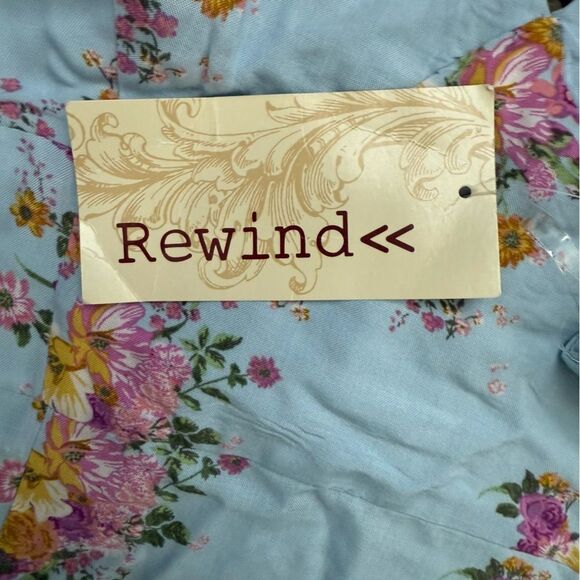 Rewind High Low Robin Blue Maxi Sundress  Sweetheart Neckline Flutter Sleeve - Picture 5 of 9